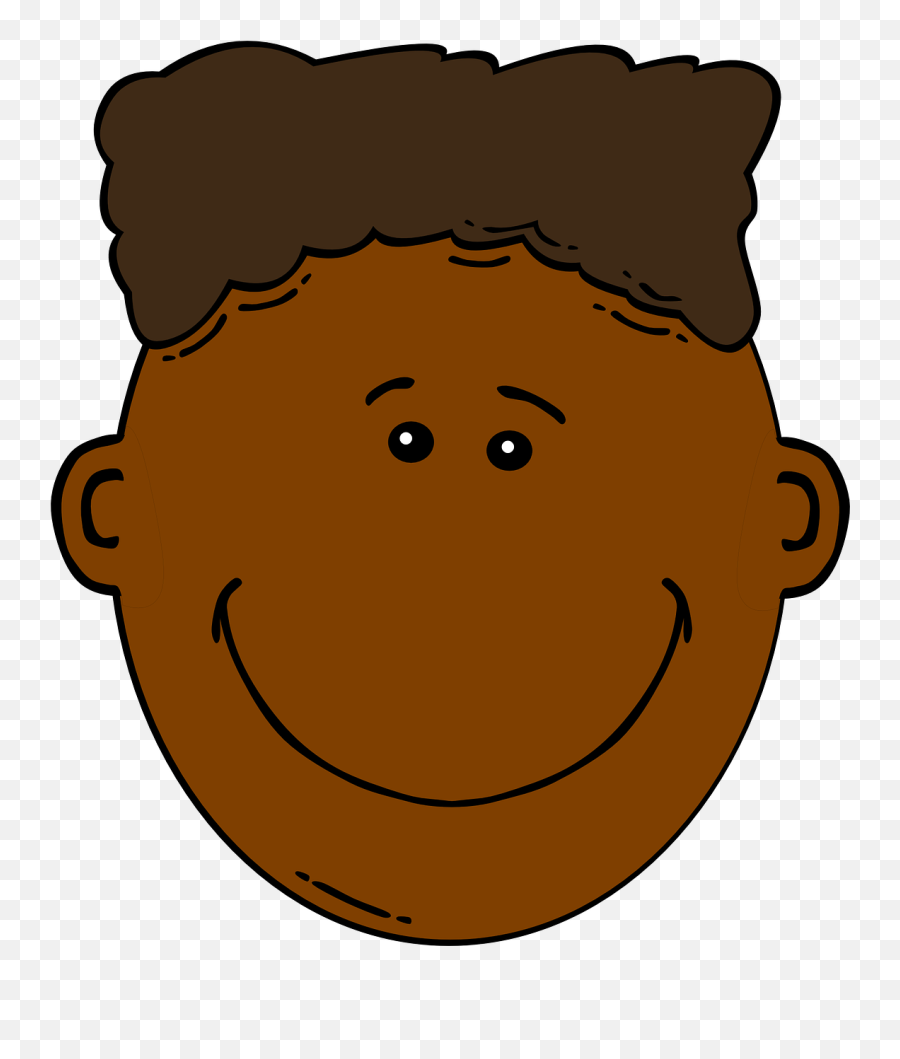 Brown Hair Clipart Boy Head - Clip Art Black Kid Emoji,Black Boy Emoji