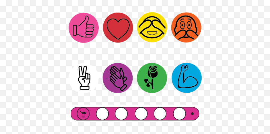 Emoticon Bracelet System - Circle Emoji,Purple Heart Emoticon