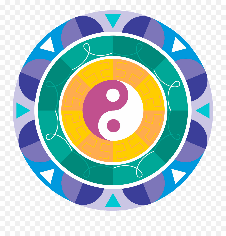 Mandala With Yin - Mandala Religiao Emoji,Yin Yang Emoji