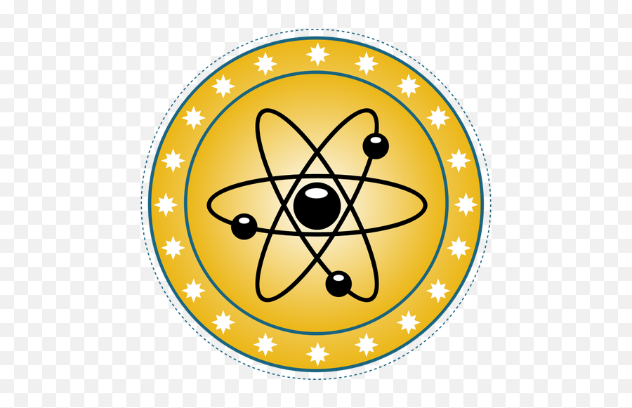 Vector Drawing Of Atomic Badge Set In Gold - Chemistry Of Life Drawing Emoji,Treasure Chest Emoji