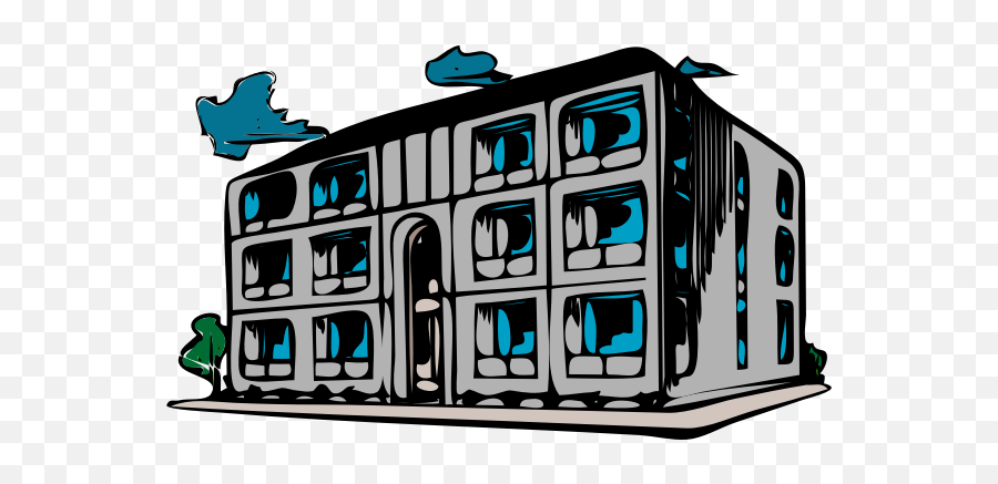 Vector Image Of Condo Building - Run Down Apartment Clipart Emoji,What Does The Alien In A Box Emoji Mean