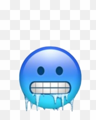 Emoji Iphone Cold Freeze Blue - Ice Emoji Face,Fang Emoji