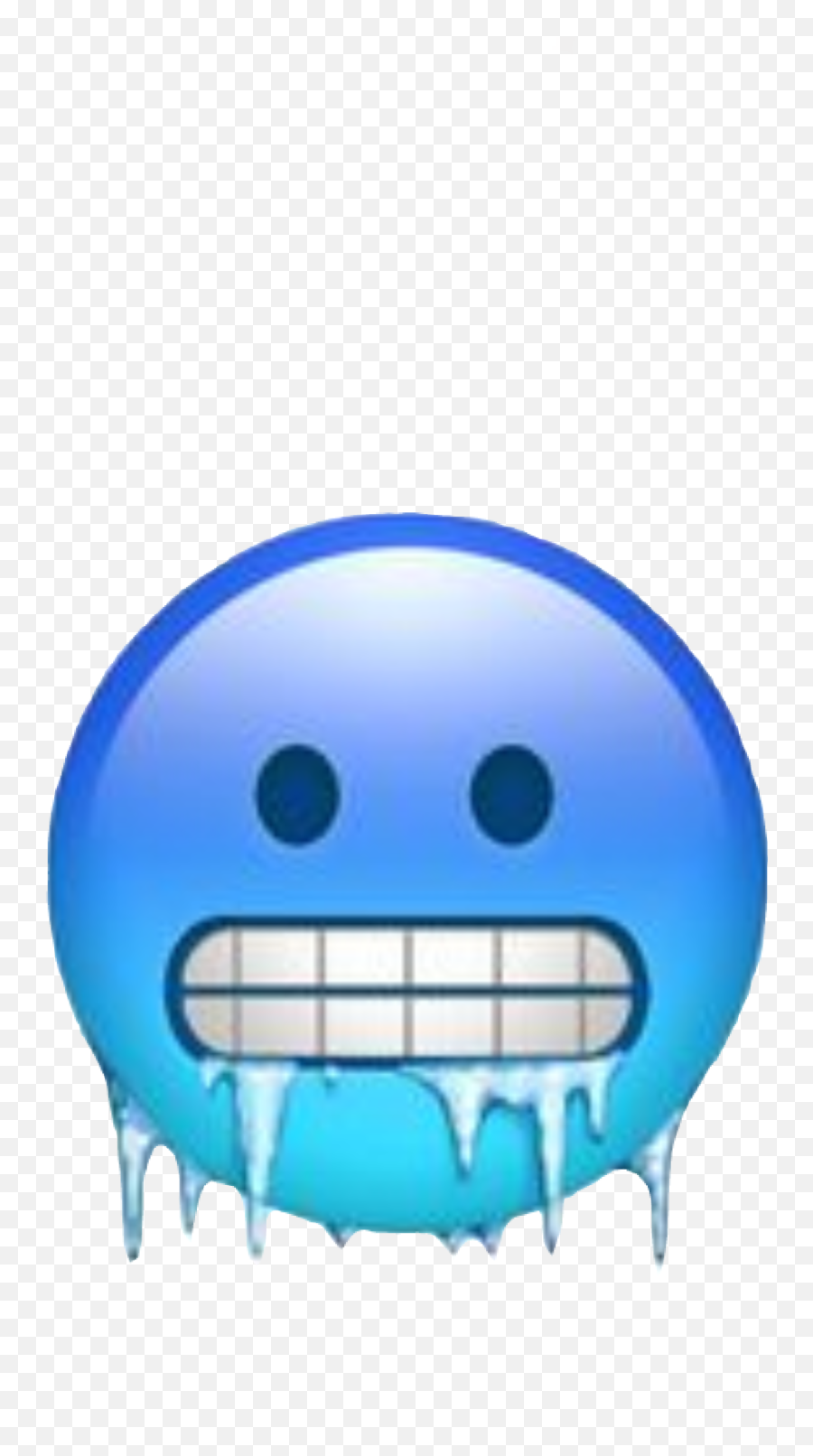 Emoji Iphone Cold Freeze Blue - Ice Emoji Face,Fang Emoji