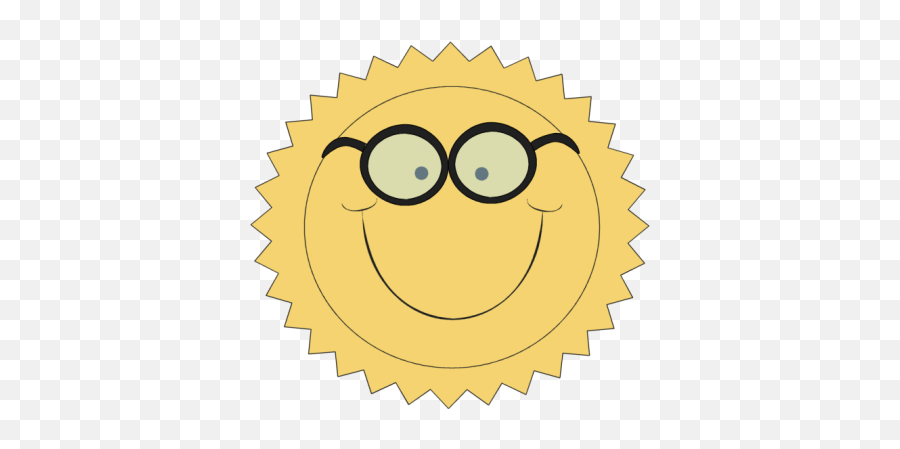 Sleepy Sun Clipart With Glasses Big - Eyeglasses Clip Art Emoji,Sun And Light Bulb Emoji