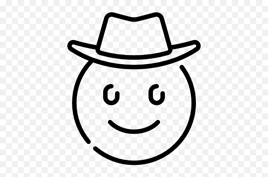 Cowboy - Cowboy White And Black Smiley Face Emoji,Cowboy Emoji Png
