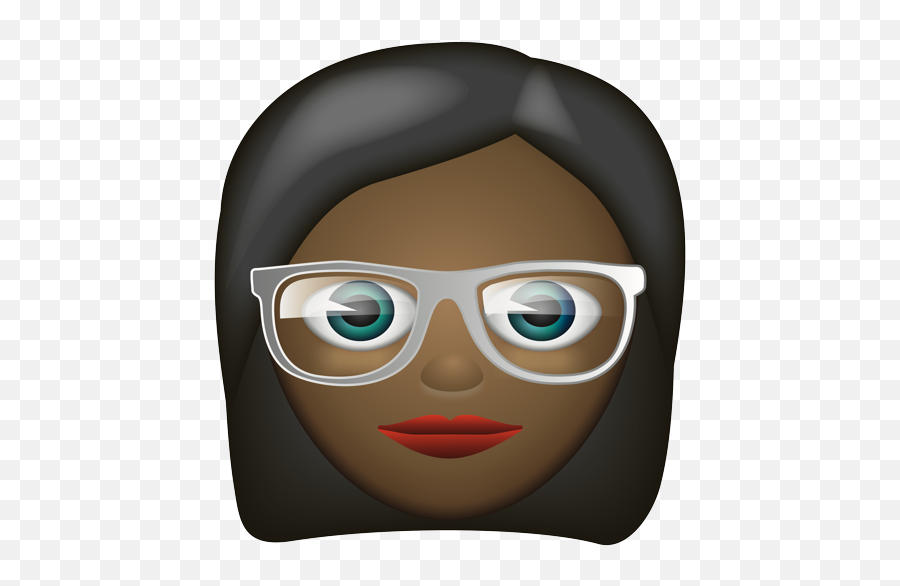 Black Hair With Glasses - Illustration Emoji,Black Santa Emoji
