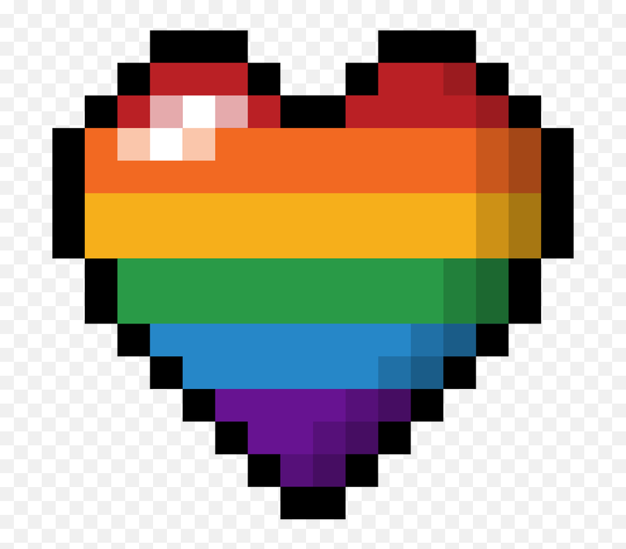 Heart Png Pride Picture - Heart 8 Bit Emoji,Pride Flag Emojis