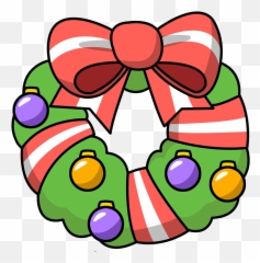 Free Christmas Pictures Cartoon - Wreath Clipart Emoji