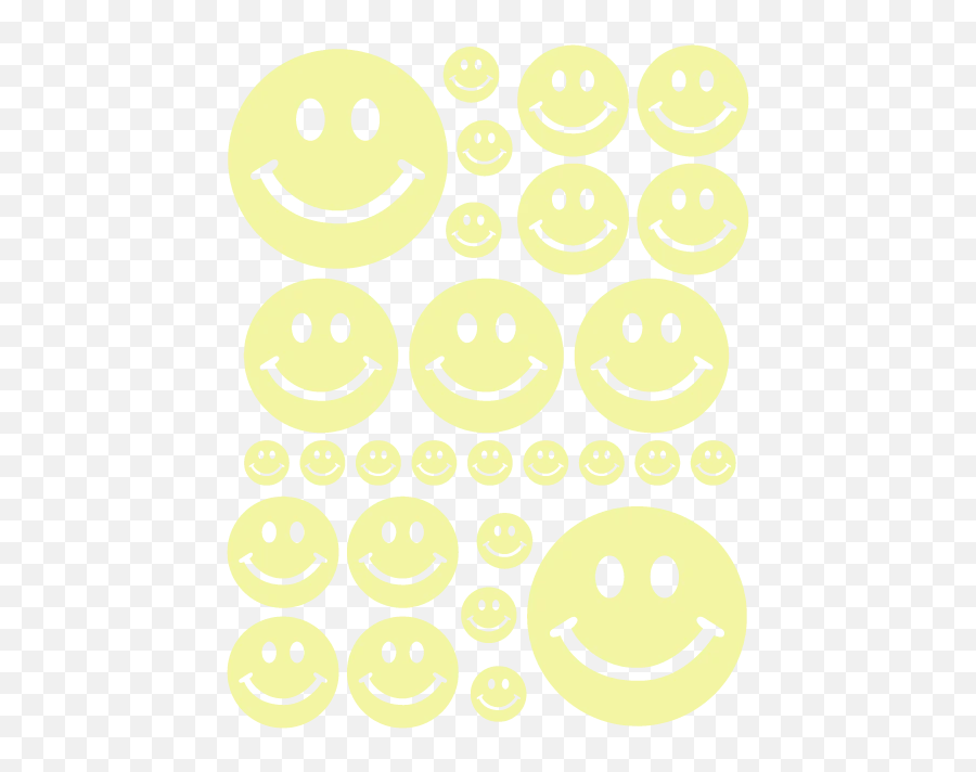 Smiley Face Wall Decals In Pale Yellow - Smiley Emoji,Guitar Emoticon