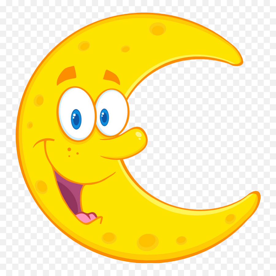 Cartoon Moon Clipart Transparent - Happy Emoji,Crescent Moon Emoticon