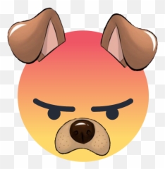 Emoji Mad Dogears Ears Face Dog Snapchat Snap Instagram - Dog Ears Instagram,Mad Emoji Face