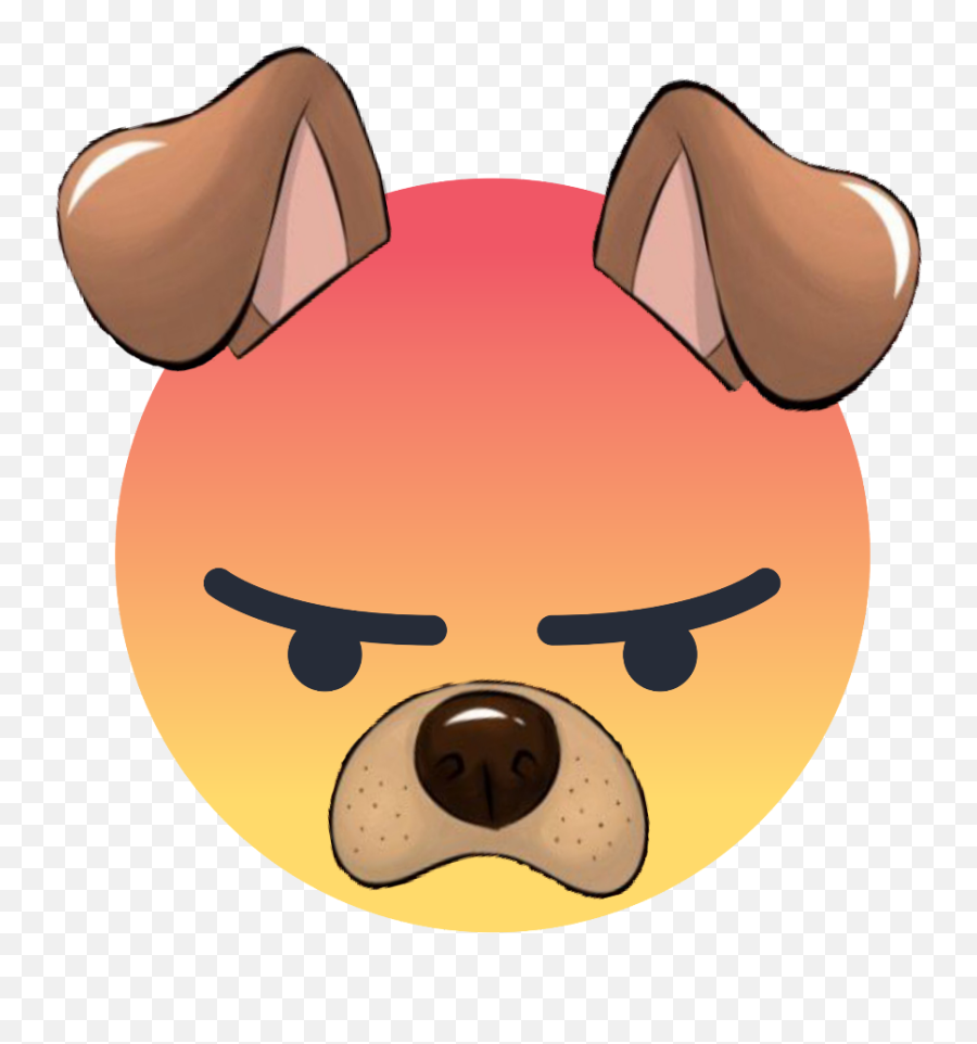 Emoji Mad Dogears Ears Face Dog Snapchat Snap Instagram - Dog Ears Instagram,Mad Emoji Face