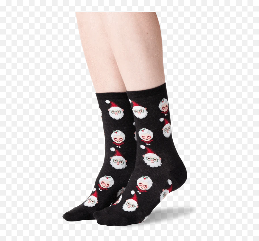 Womens Santa And Mrs - Sock Emoji,Black Santa Claus Emoji