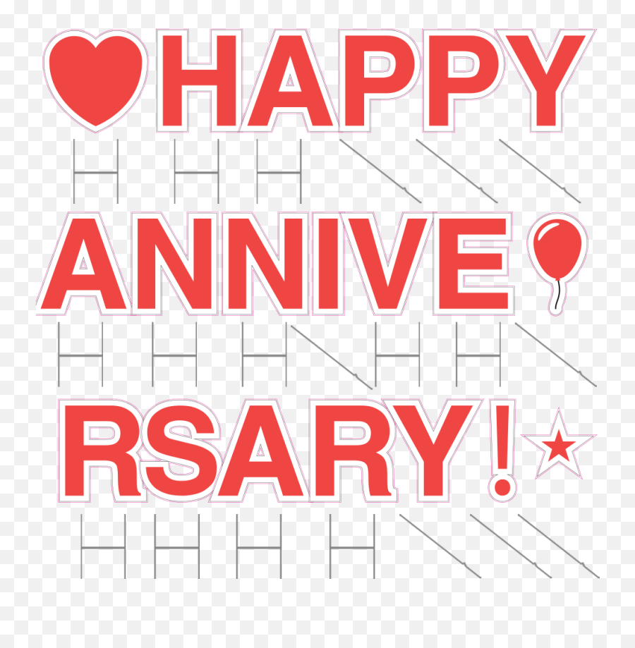 Happy Anniversary Yard Letters - Vertical Emoji,Happy Anniversary Emoji