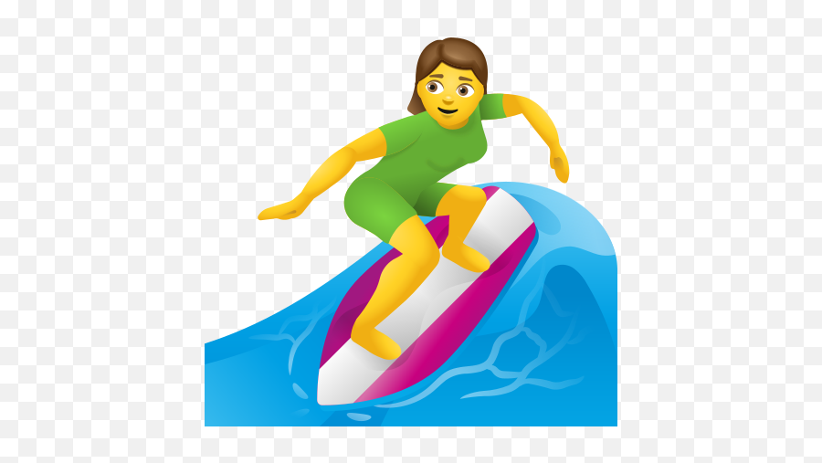 Woman Surfing Icon - Surfer Emoji,Surfer Hand Emoji