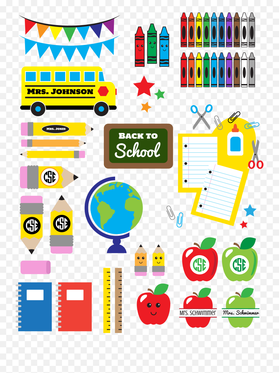 School Svg Double Bundle - Vertical Emoji,Back To School Emoji