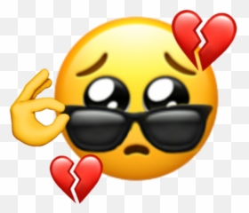 Emoji Emojiiphone Heart Shy Cry Cool Sticker By Mmwaa - Emoji Png Shy Heart,Shy Emoji Iphone
