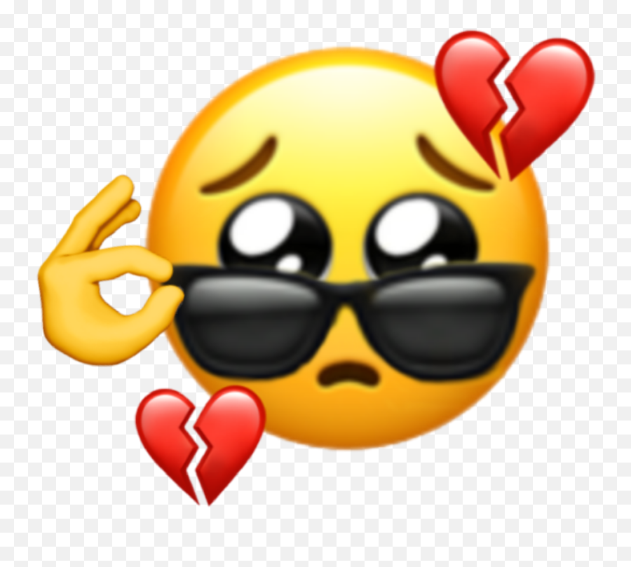 Emoji Emojiiphone Heart Shy Cry Cool Sticker By Mmwaa - Emoji Png Shy Heart,Shy Emoji Iphone