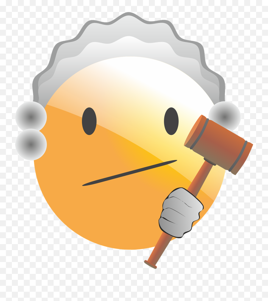 Emoticon Smiley Judge Justice Court - Court Emoji,Gavel Emoji