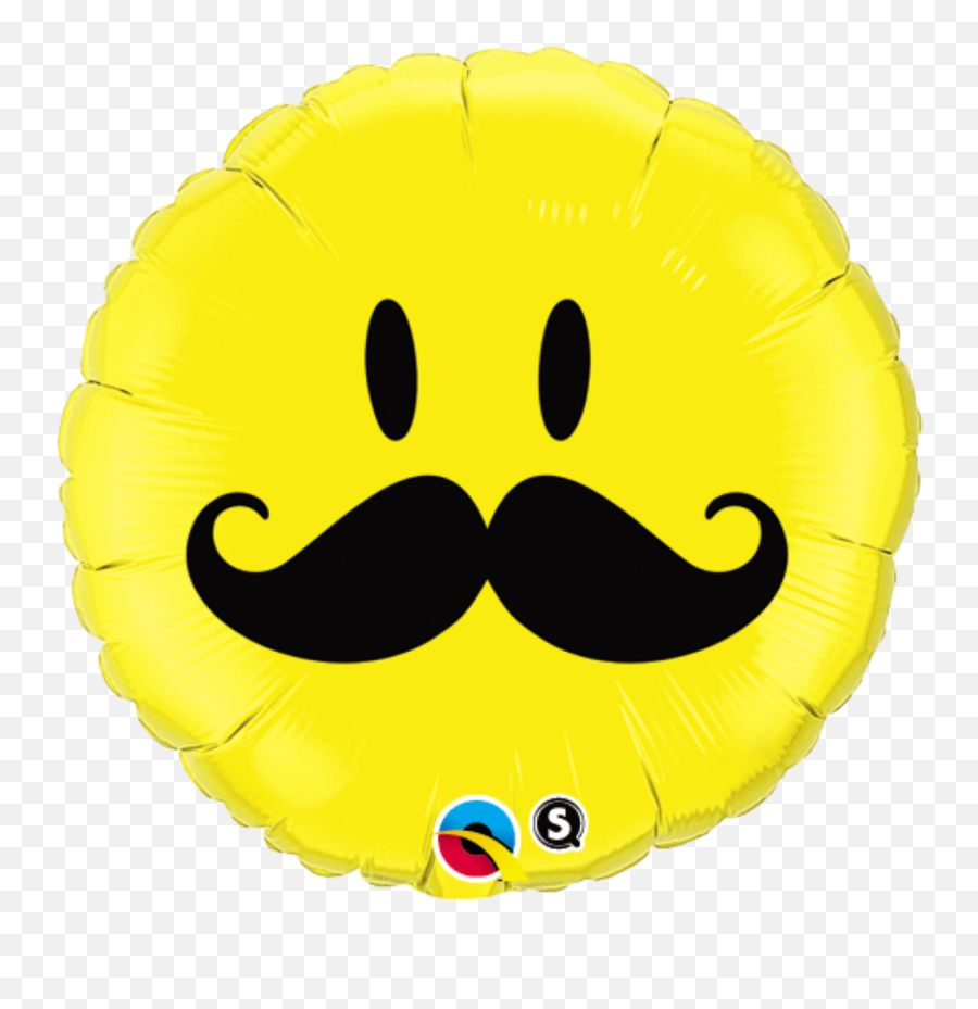 Download Hd Moustache Emoji Foil Balloon - Balloons W Smiley Face,Mustache Emoji