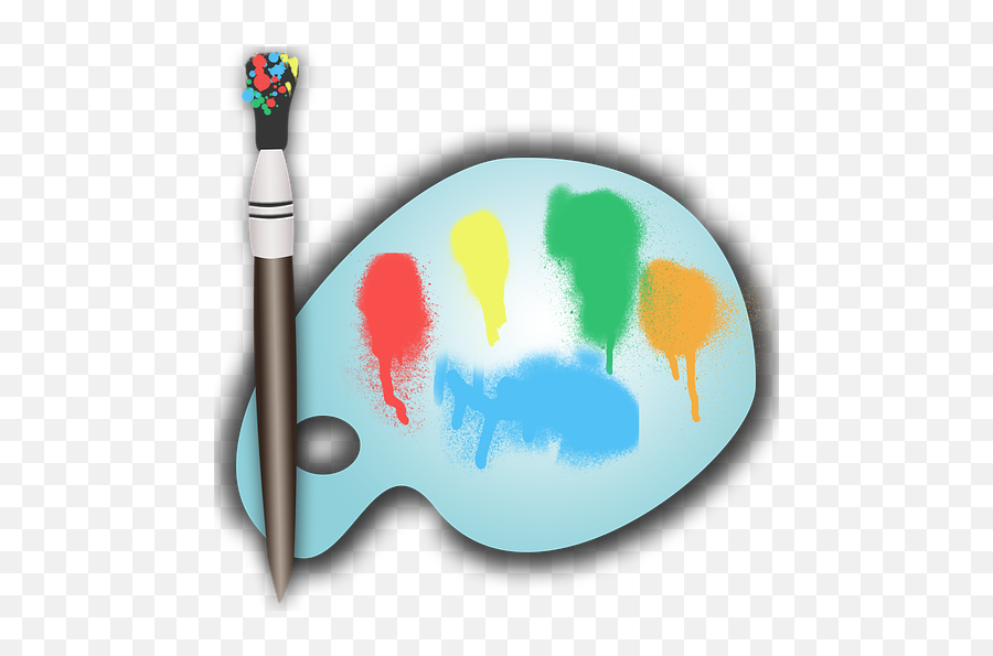 Paint Pallet Art Tools - Art Tools Transparent Background Emoji,Emoji Canvas Painting