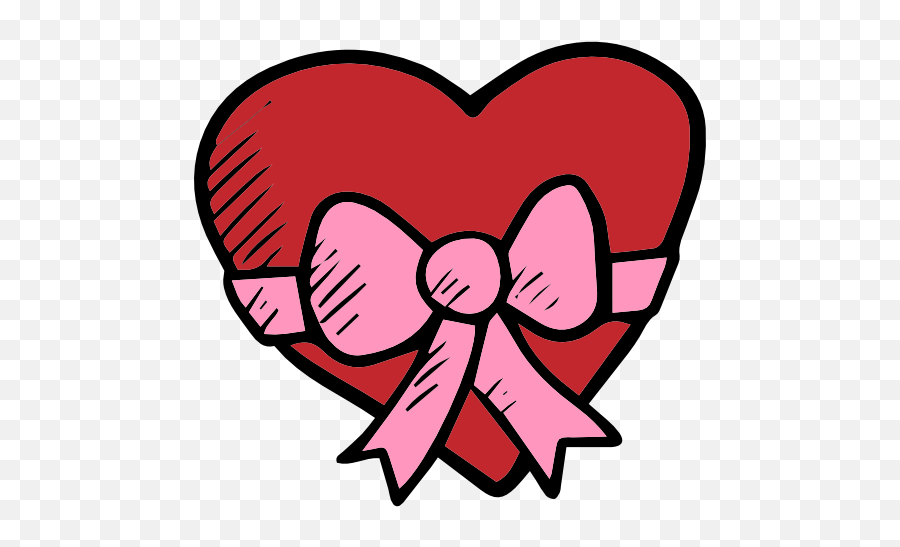 Romanticism Heart Lovely Ribbon - Clip Art Emoji,Heart Bow Emoji