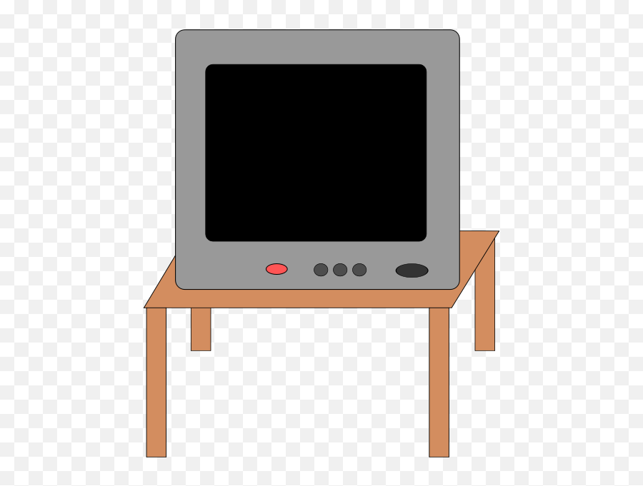 Vector Clip Art Of Television Receiver - Transparent Background Table Clipart Emoji,Tv Remote Emoji