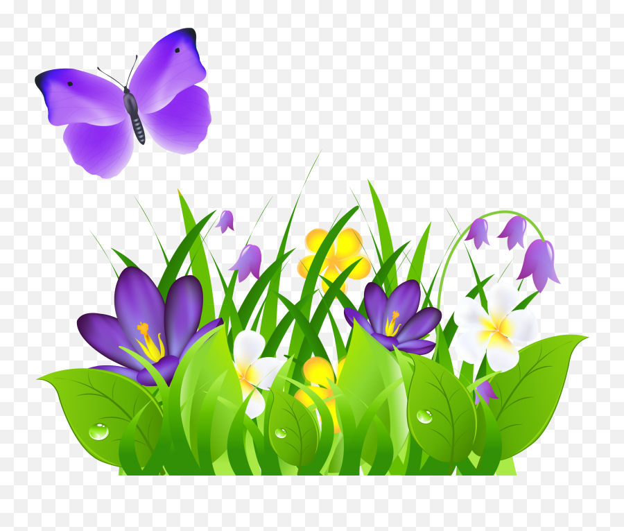Free Flowers Clip Art Download Free Clip Art Free Clip Art - Flowers With Butterfly Png Clipart Emoji,Purple Flower Emoji