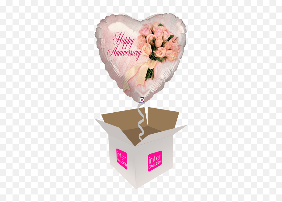 Anniversary Helium Balloons Delivered In The Uk By Interballoon - Happy Anniversary Flower Bouquets Emoji,Happy Anniversary Emoji