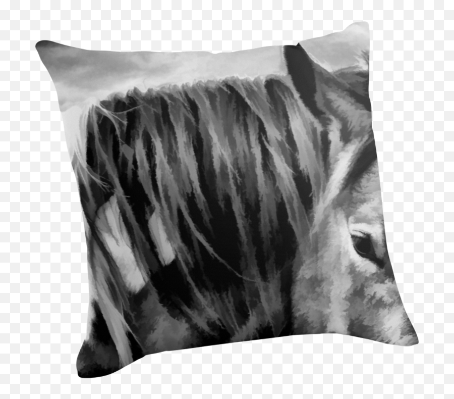 Stare Throw Pillow - Decorative Emoji,Horse Emoji Pillow