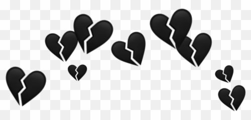 Black Broken Heart Crown Emojis - Transparent Background Heart Crown Png,Black Broken Heart Emoji