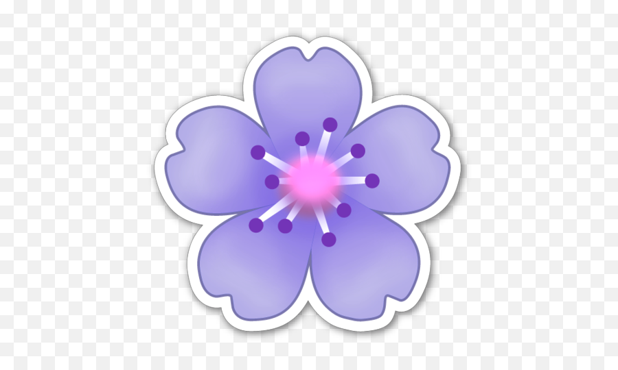 Purple Pink Flowers Emoji Emojisti - Flower Emoji Sticker,Lavender Emoji