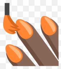 Nail Polish Emoji Transparent Background - Orange Nails Clipart