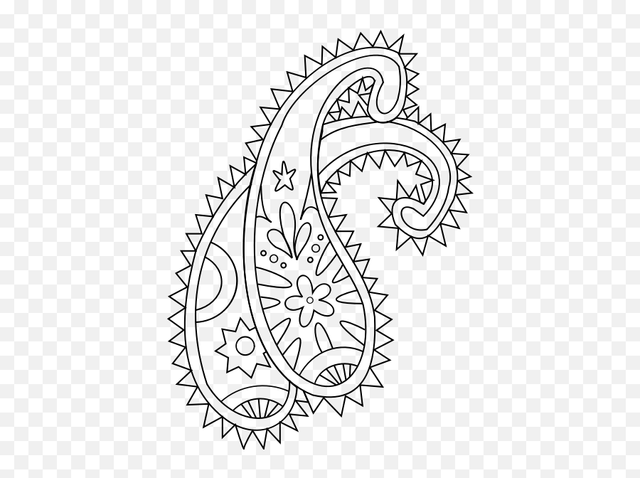 Persian Motif - Easy Paisley Coloring Pages Emoji,Persian Flag Emoji