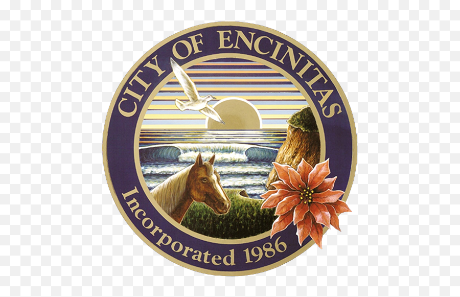 Seal Of Encinitas California - City Of Encinitas Seal Emoji,Horse Emoji App