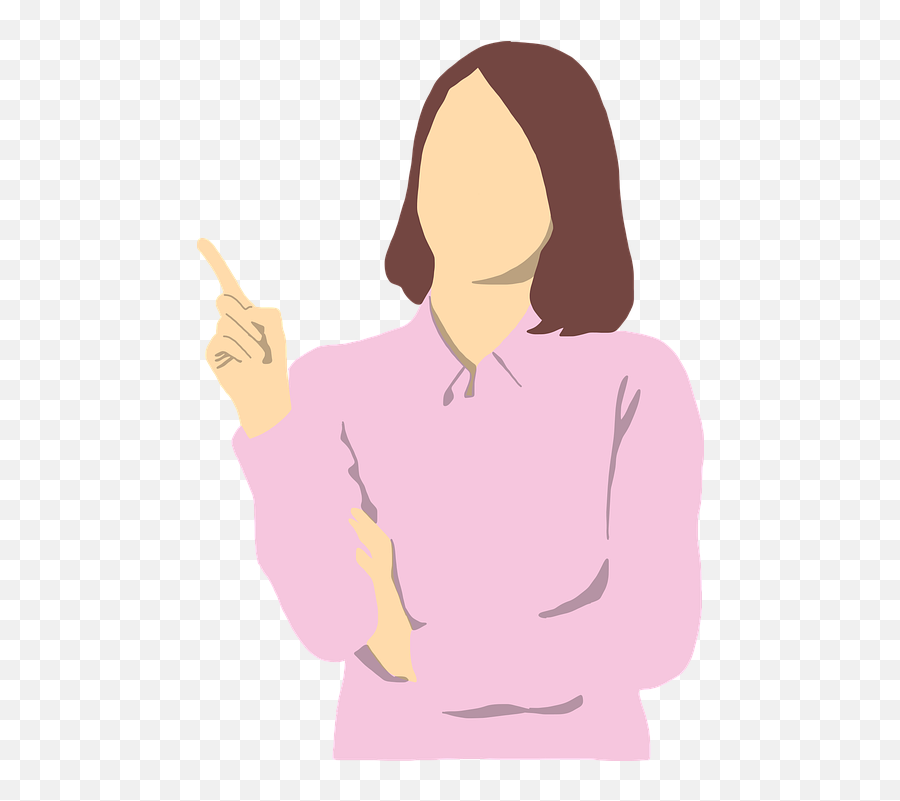 Girl Pointing - Gambar Vektor Orang Berpikir Emoji,Thinking Emoji Finger