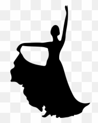Dance Flamenco Silhouette - Female Ballroom Dancer Emoji