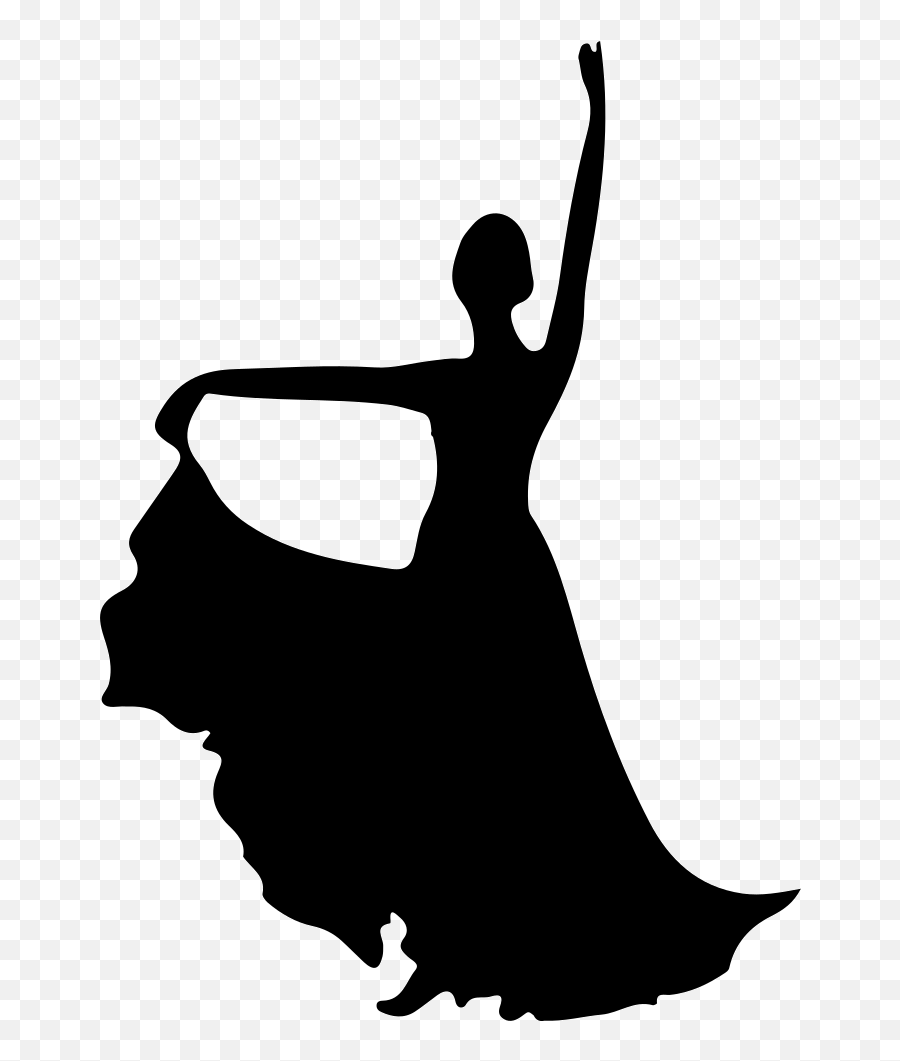 Dance Flamenco Silhouette - Female Ballroom Dancer Silhouette Emoji,Flamenco Dancer Emoji