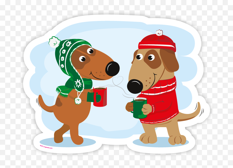 Doggies Drinking Tea - Cartoon Emoji,Sipping Tea Emoji