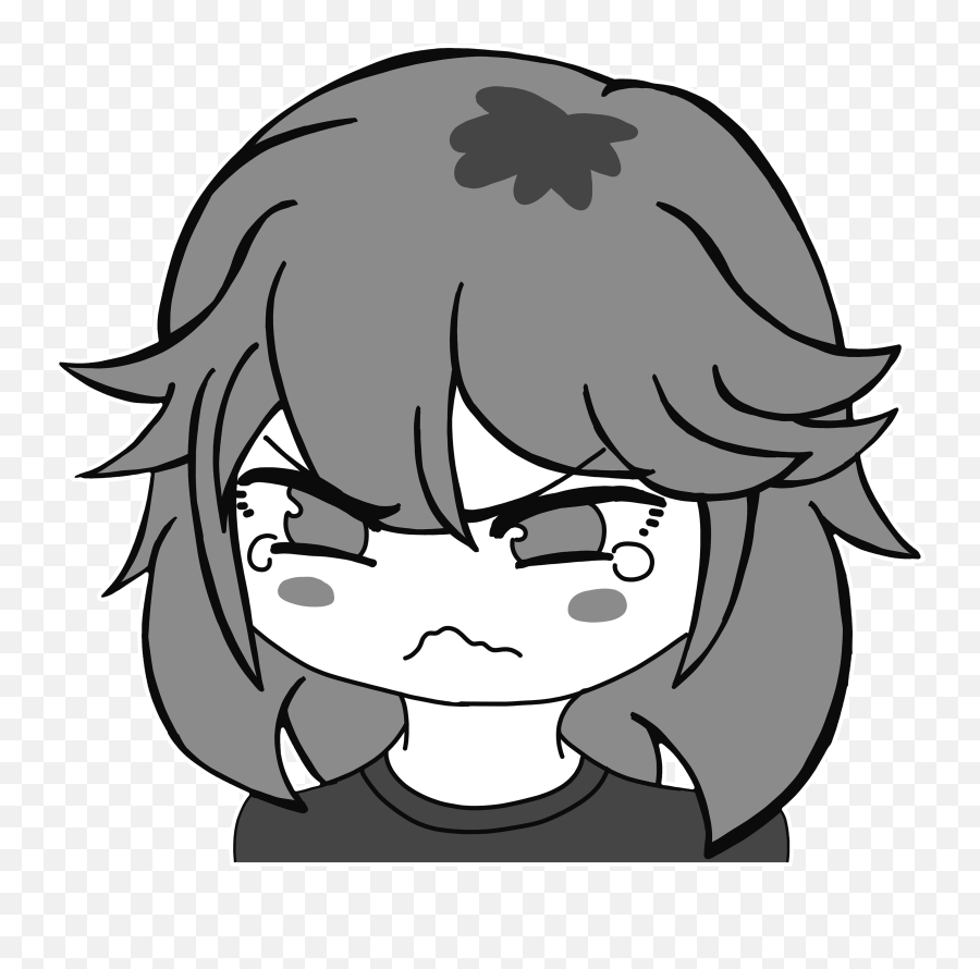 Angry Meme Face - Pout Anime Girl Cute Angry Emoji,Mad Emoji Meme