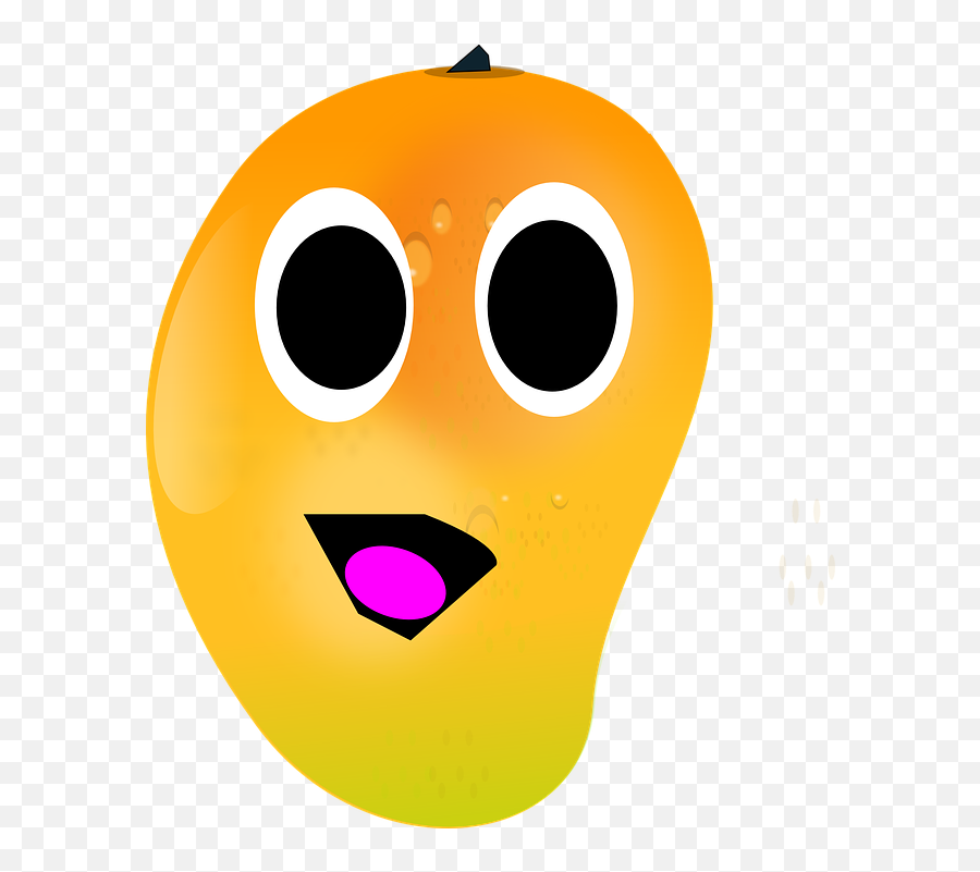 Mango Happy Face - Cartoon Mango Transparent Background Emoji,O Emoticon Meaning