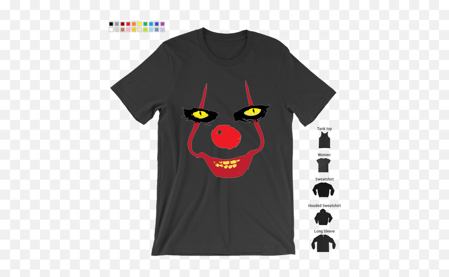 Its A Scary Clown Face Emoji Tshirt For Halloween - Cartoon,Scary Emoji
