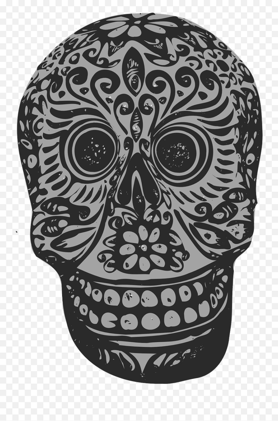 Sugar Skull Decorated Mexican Tattoo - Mexican Skull Art Emoji,Sugar Skull Emoji