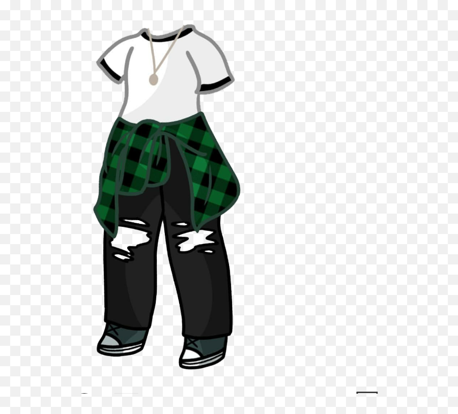 Green Gachalife Gahalifeedit Sticjer - Plaid Emoji,Emoji Pants For Boys