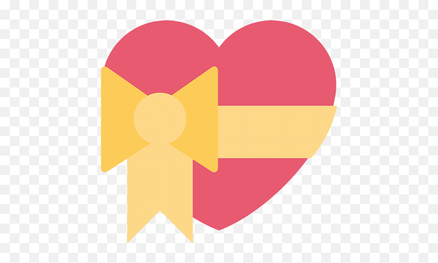 Heart With Ribbon Emoji For Facebook Email Sms - Heart With Bow Emoji,Yellow Heart Emoji