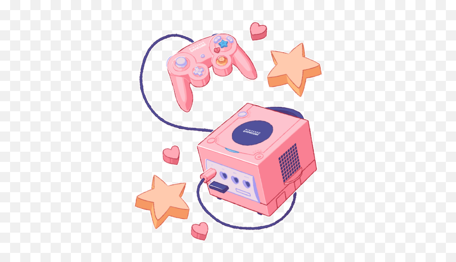 Videogame Game Cute Kawaii Stars Hearts - Pastel Gamecube Emoji,Console Emoji