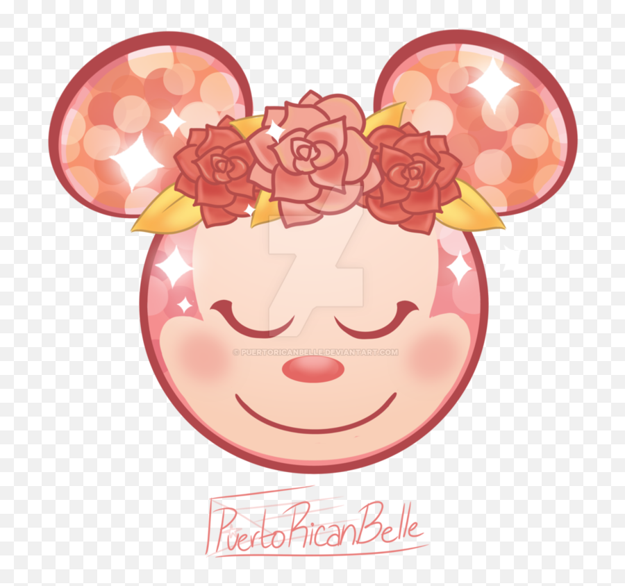 Minnie Mouse - Rose Gold Minnie Mouse Emoji,Rose Gold Emoji