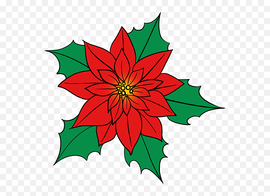 How To Draw A Poinsettia - Really Easy Drawing Tutorial Poinsettia Flower Drawing Emoji,Red Flower Emoji