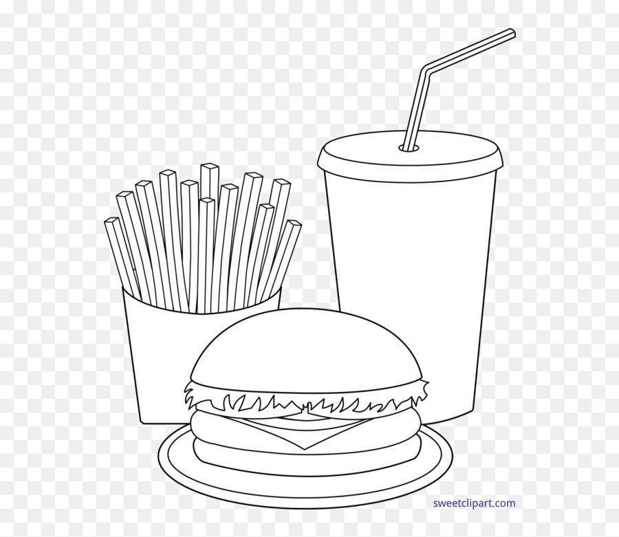 Fast Food Lineart Clip Art - Sweet Clip Art Mcdonalds Food Coloring Pages Emoji,Food Emoticons