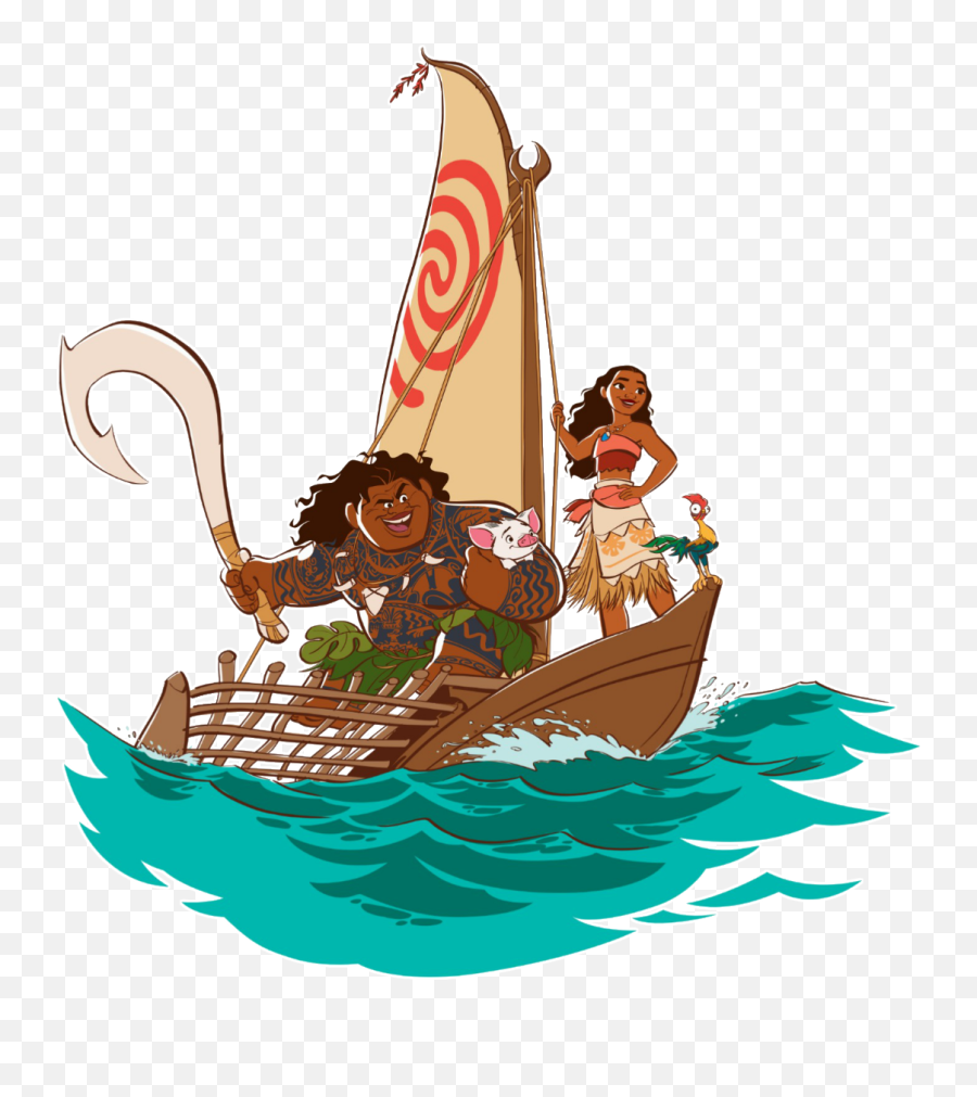 Moana Boat Clipart Png - Moana Maui On Boat Emoji,Boat Emoji Png